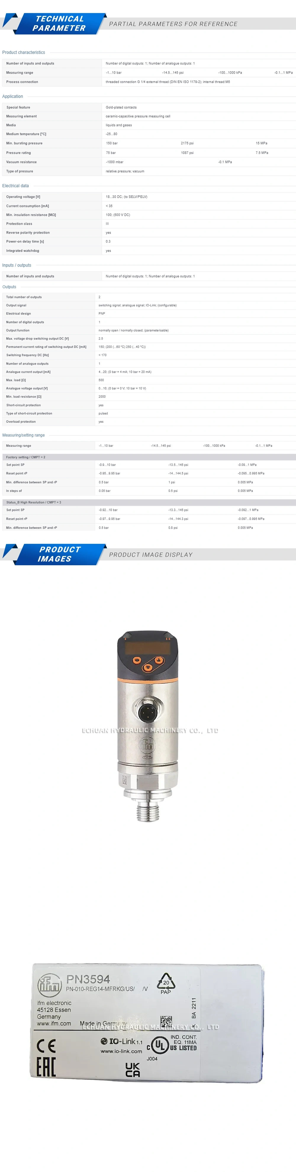 IFM PN3594 Description