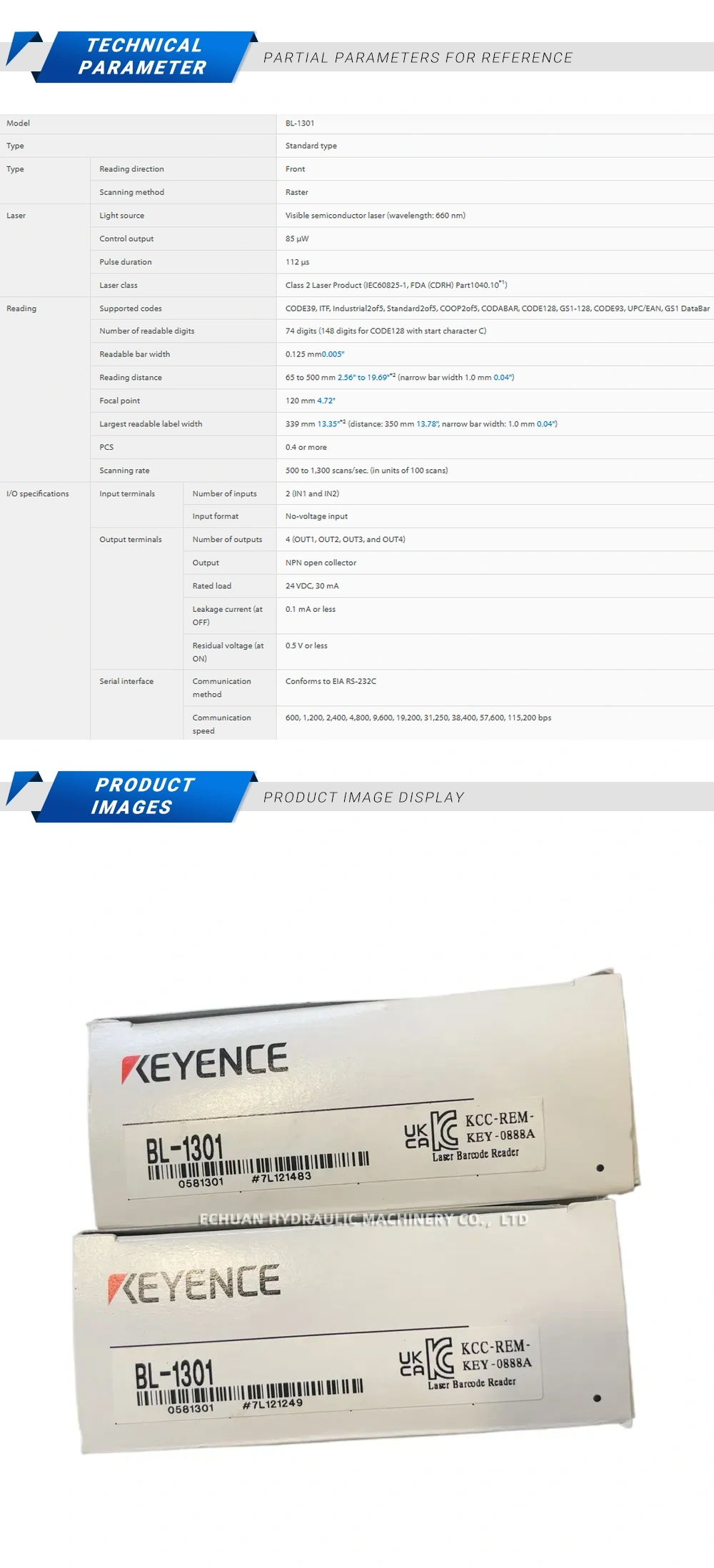 Keyence BL-1301 Description