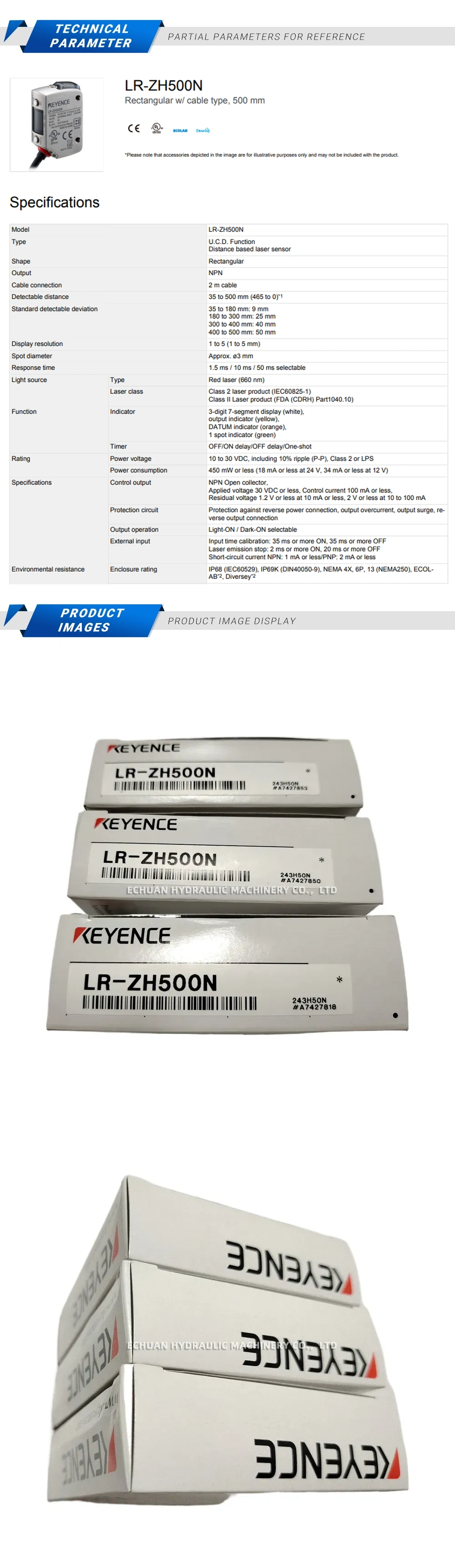 Keyence LR-ZH500N Description