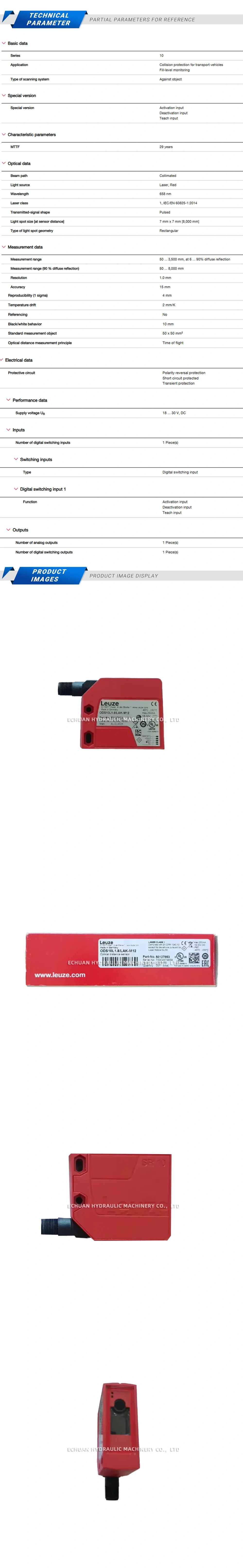 Leuze 50127853 ODS10L 1.8/LAK-M12 Description