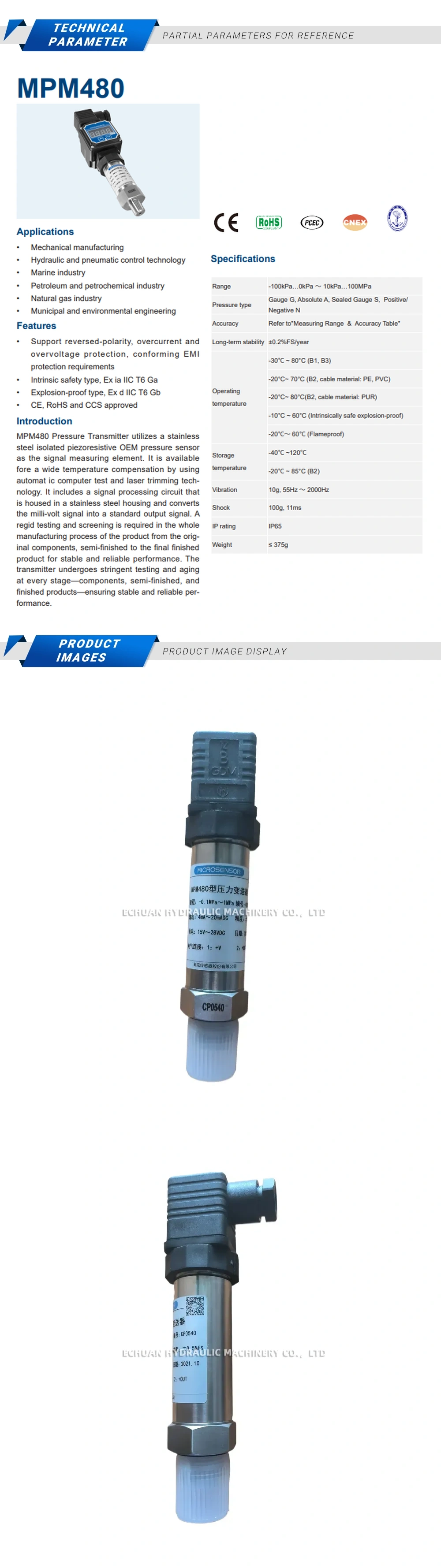 Microsensor MPM480 Description