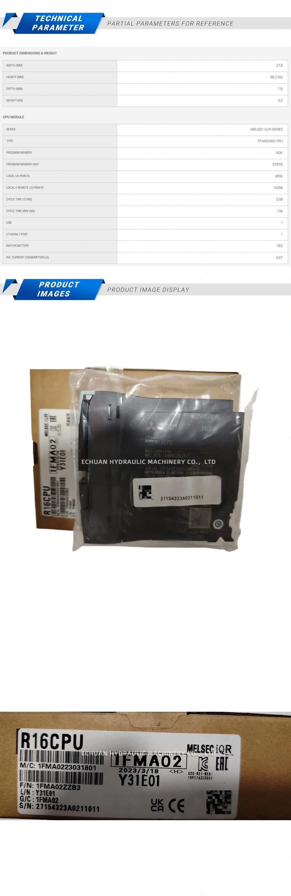 Mitsubishi R16CPU Description