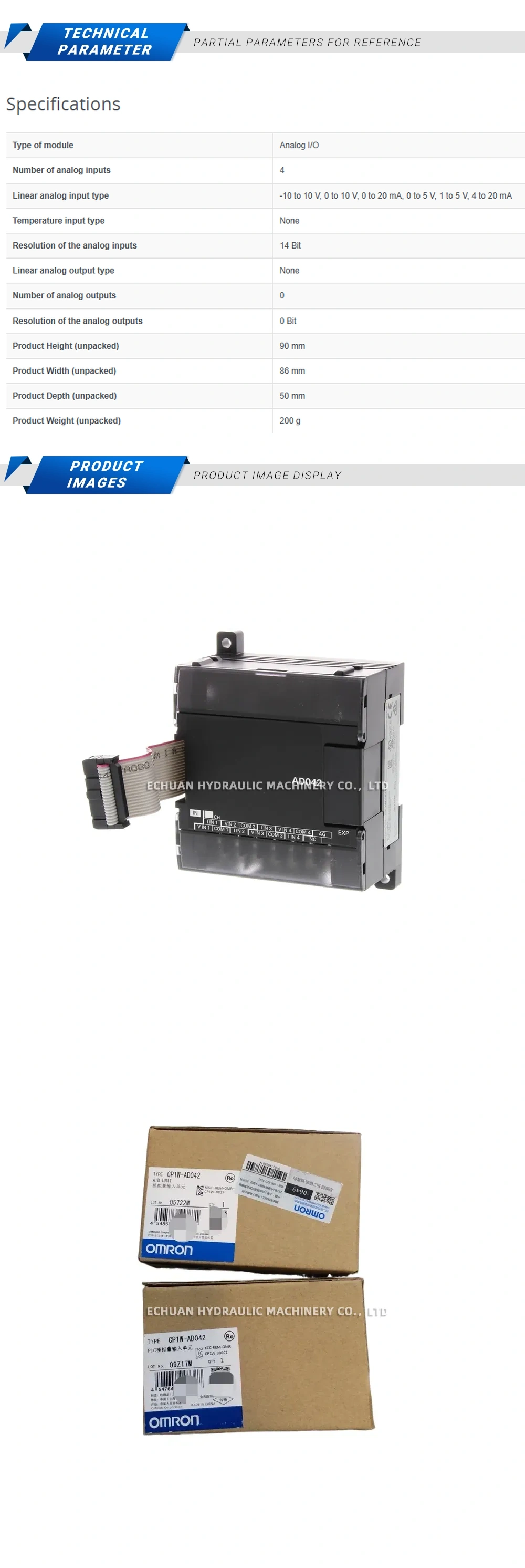 Omron CP1W-AD042 Description