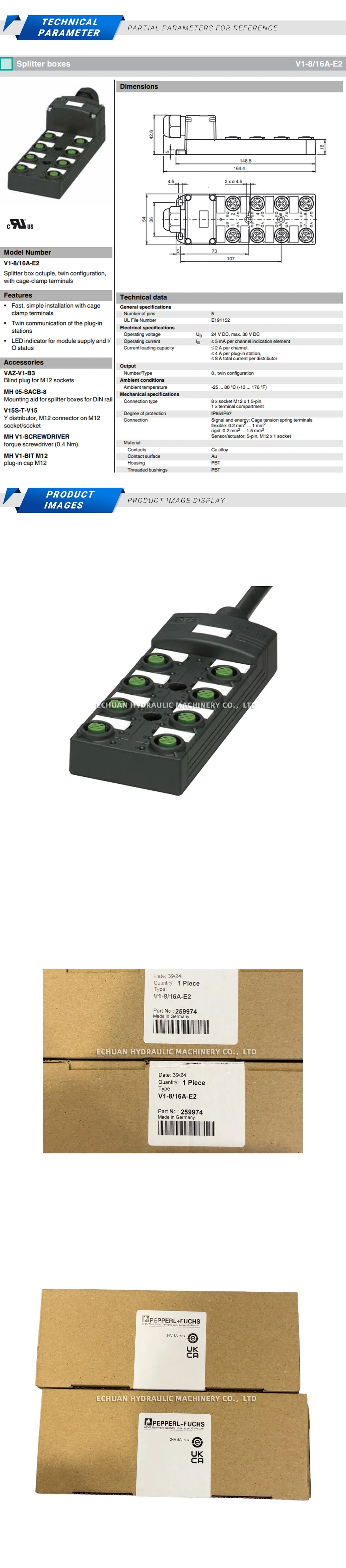 Pepperl+Fuchs V1-8/16A-E2 Description