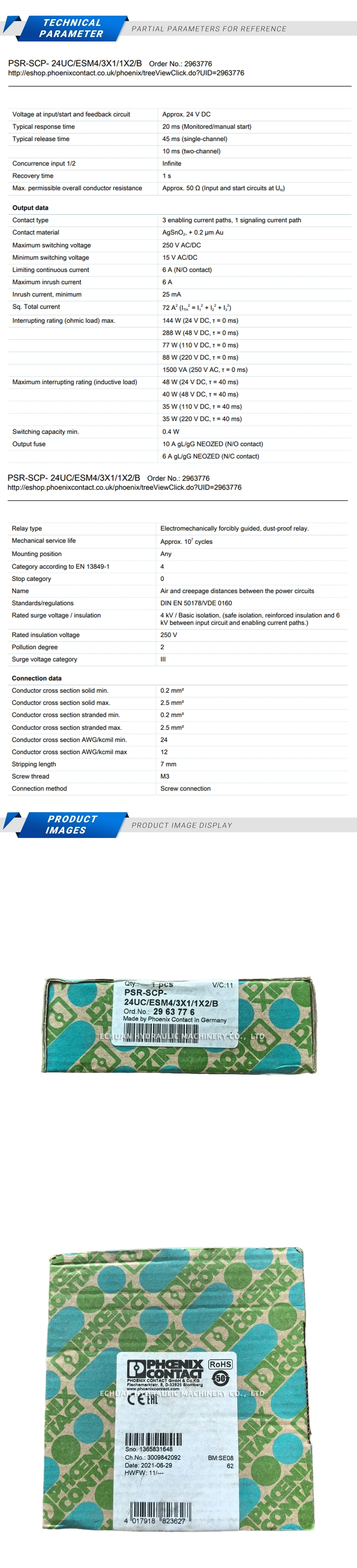 Phoenix 2963776 PSR-SCP-24UC/ESM4/3X1/1X2/B Description