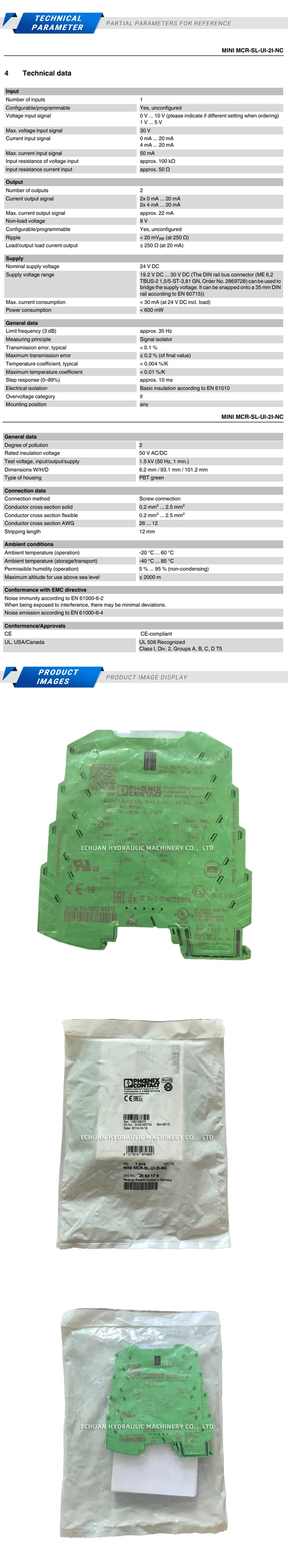 Phoenix MINI MCR-SL-UI-2I-NC Description