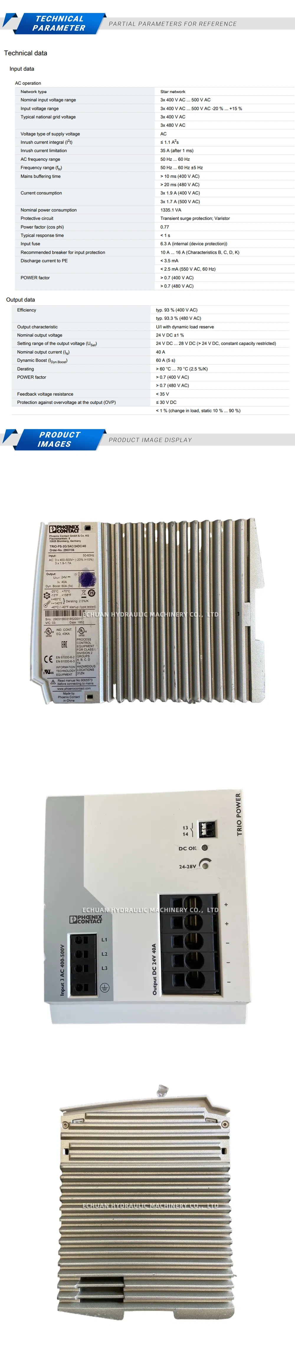 Phoenix TRIO-PS-2G/3AC/24DC/40 Description