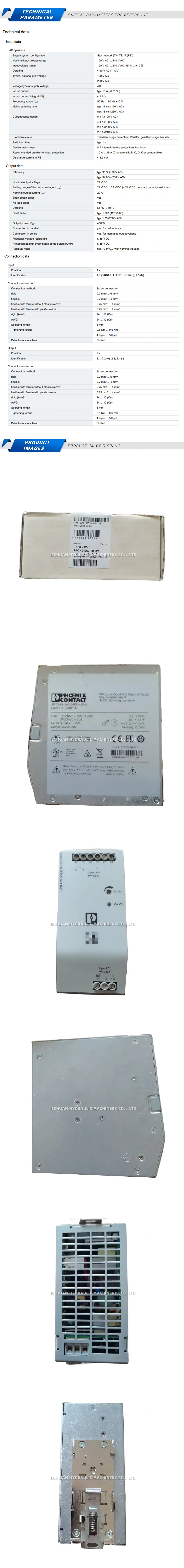 Phoenix UNO2-PS/1AC/24DC/480W Description