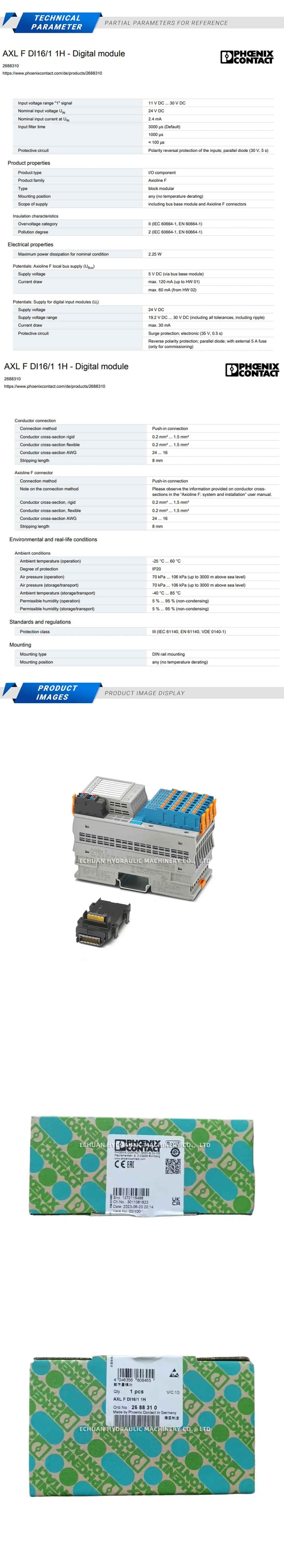 Proface AXL F DI16/1 1H Description