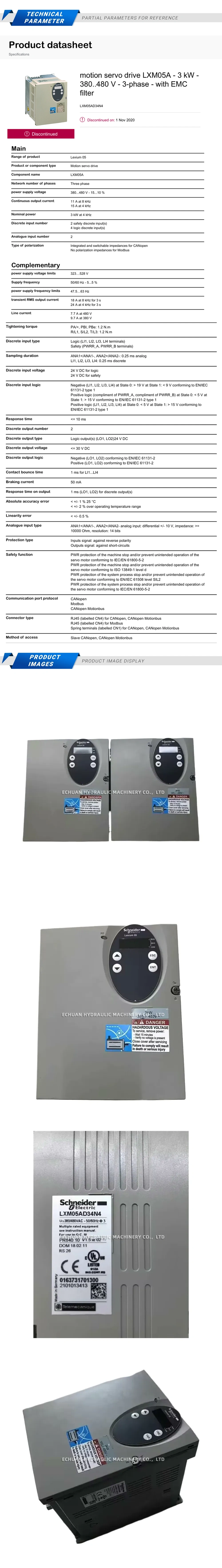 Schneider LXMO5AD34N4 Description