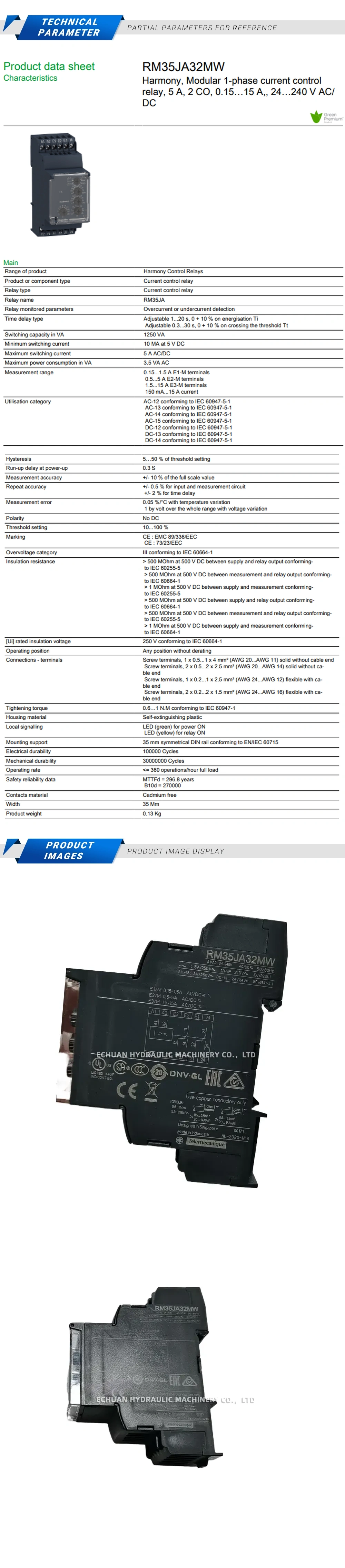 Schneider RM35JA32MW Description