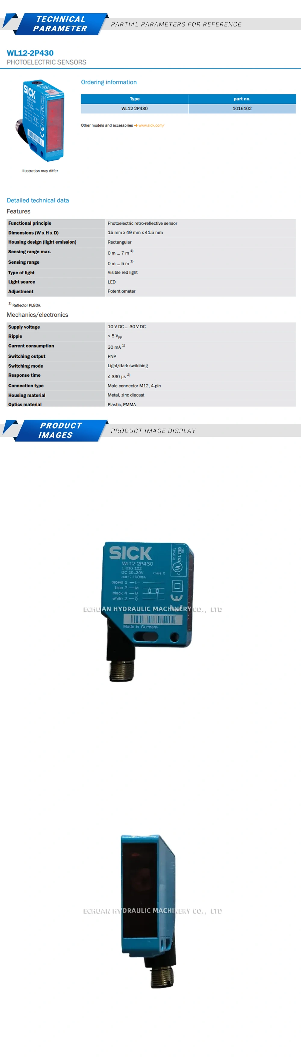 Sick WL12-2P430 Description