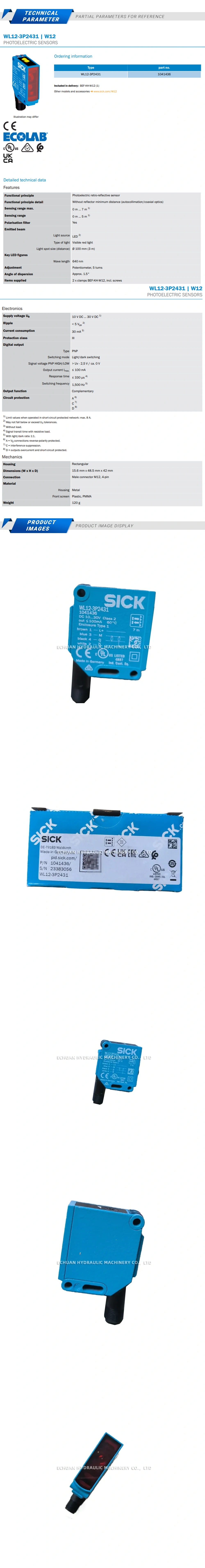 Sick WL12-3P2431 Description