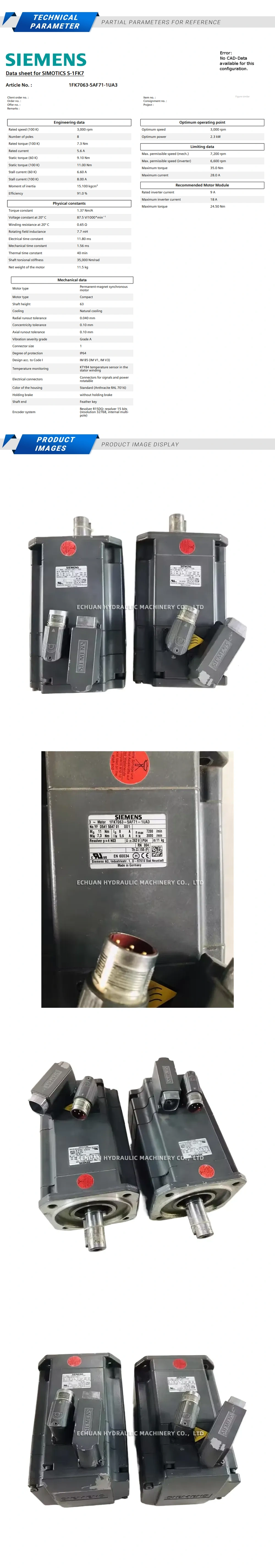 Siemens 1FK7063-5AF71-1UA3 Description