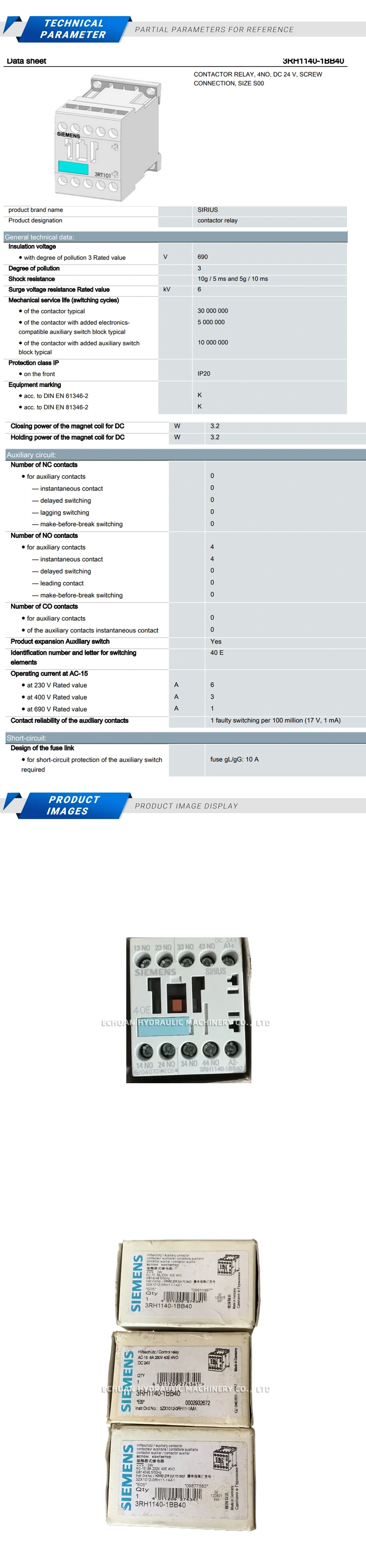 Siemens 3RH1140-1BB40 Description