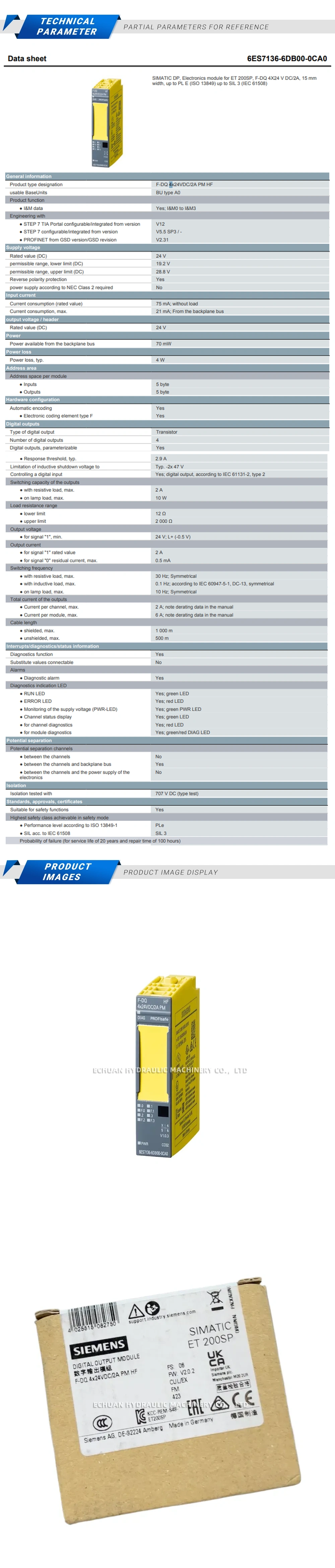 Siemens 6ES7 136-6D800-0CA0 Description