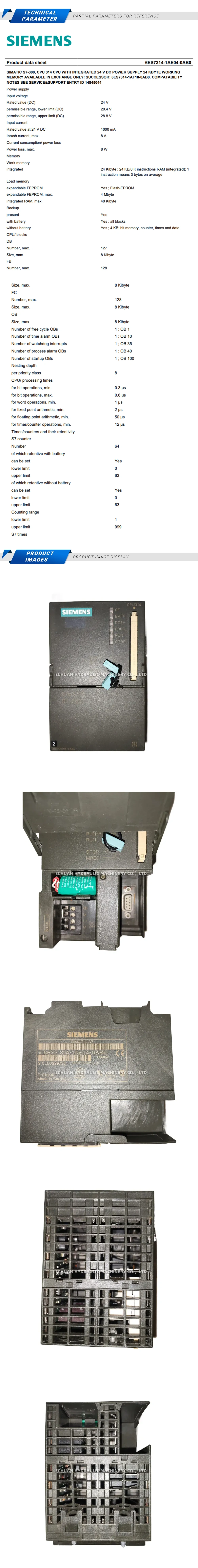 Siemens 6ES7 314-1AE04-0AB0 Description