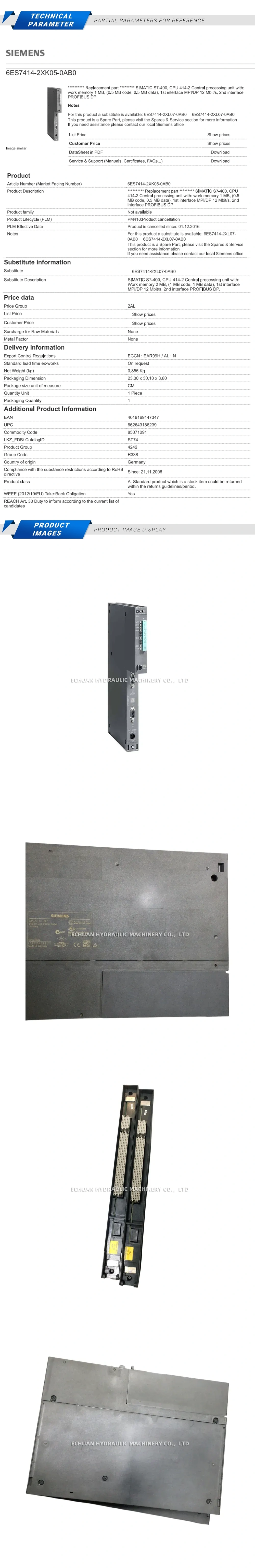 Siemens 6ES7 414-2XX05-0AB0 Description