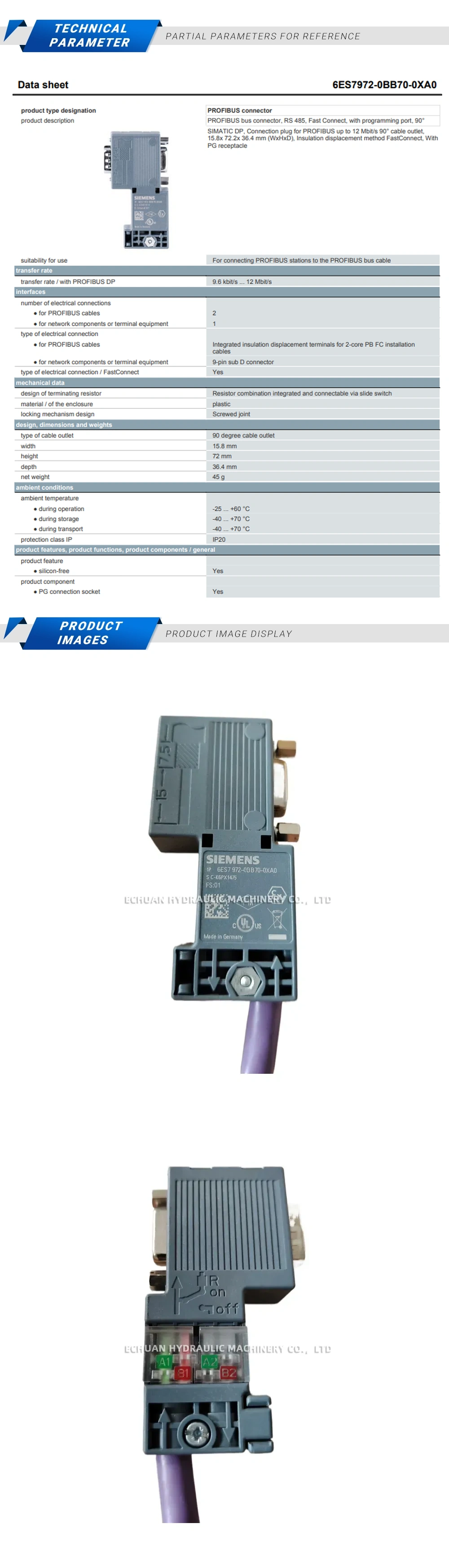 Siemens 6ES7 972-0BB70-0XA0 Description