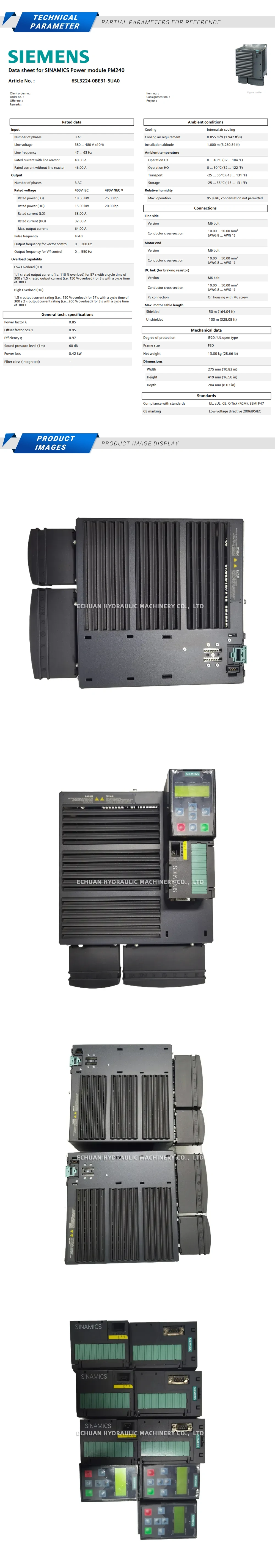 Siemens 6SL3224-0BE31-5UA0 Description