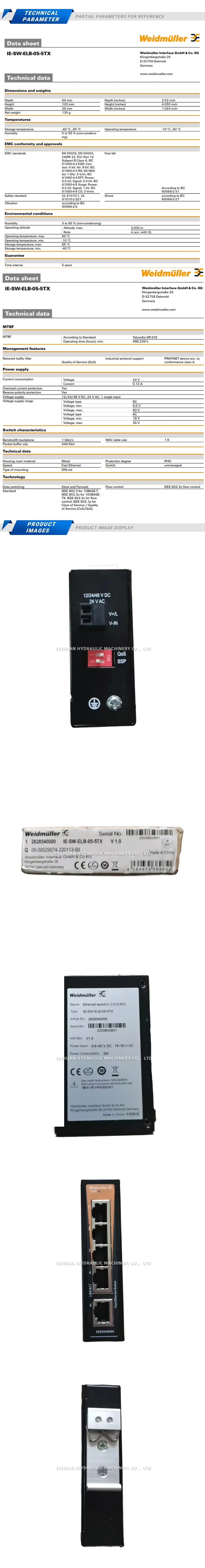 Weidmuller IE-SW-ELB-05-5TX Description