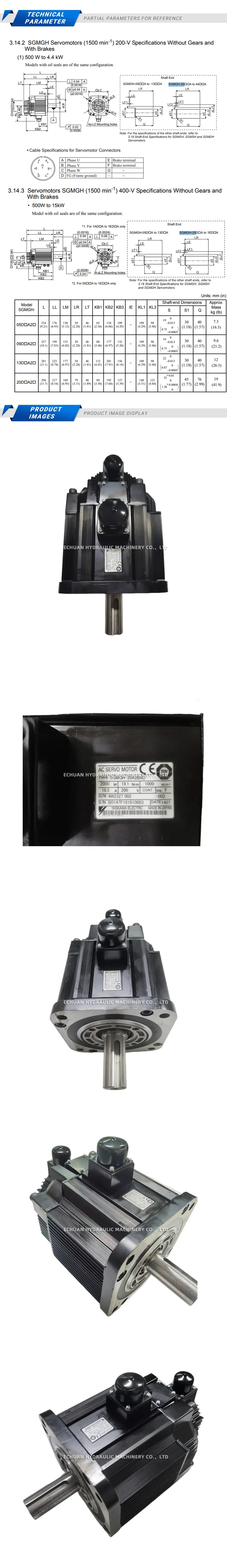 Yaskawa SGMGH-20A2B6D Description