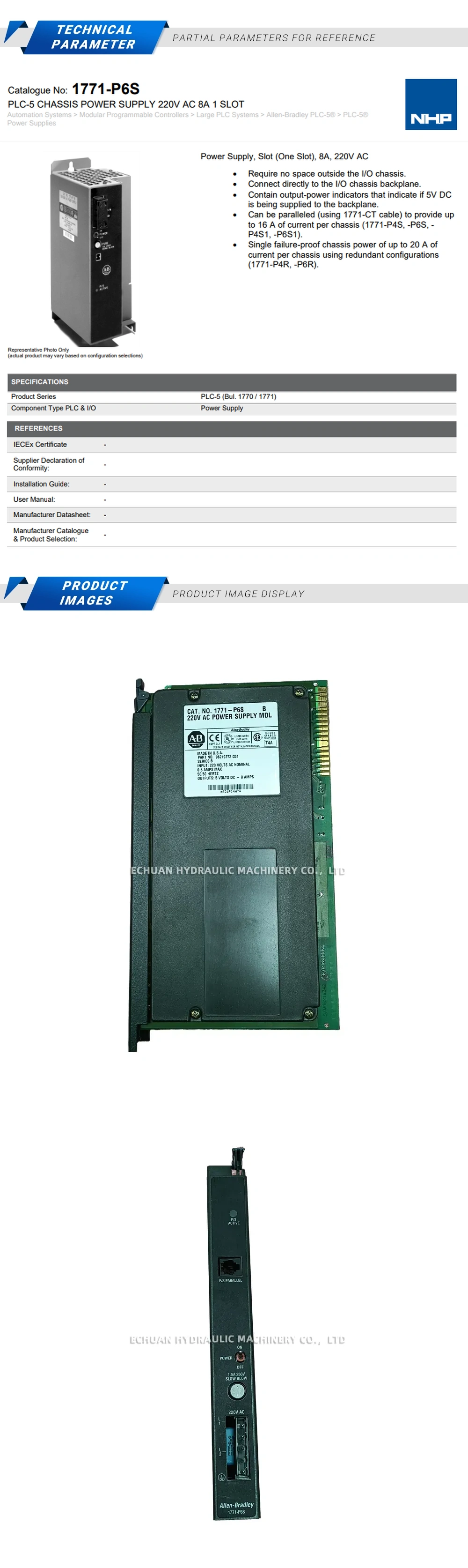 ABB 1771-P6S Power Supply Description