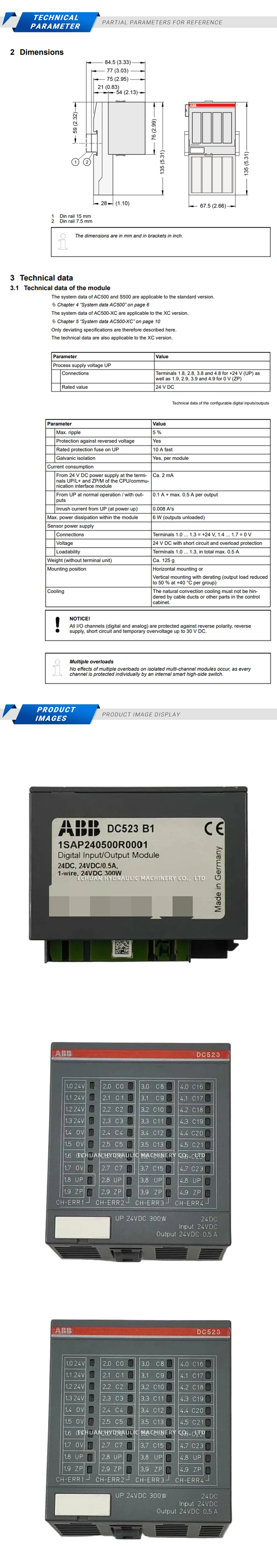 ABB DC523 Description