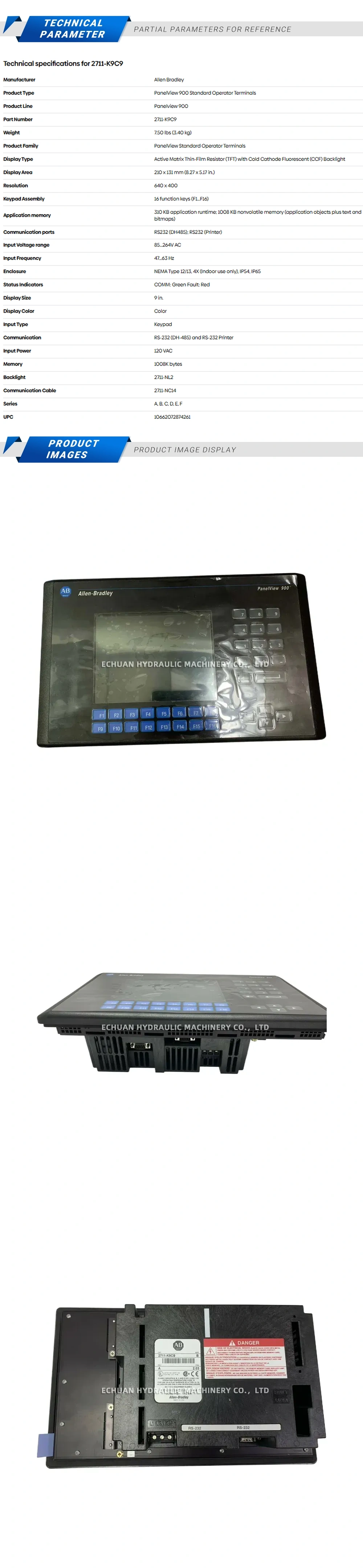 Allen-Bradley 2711-K9C9 Description