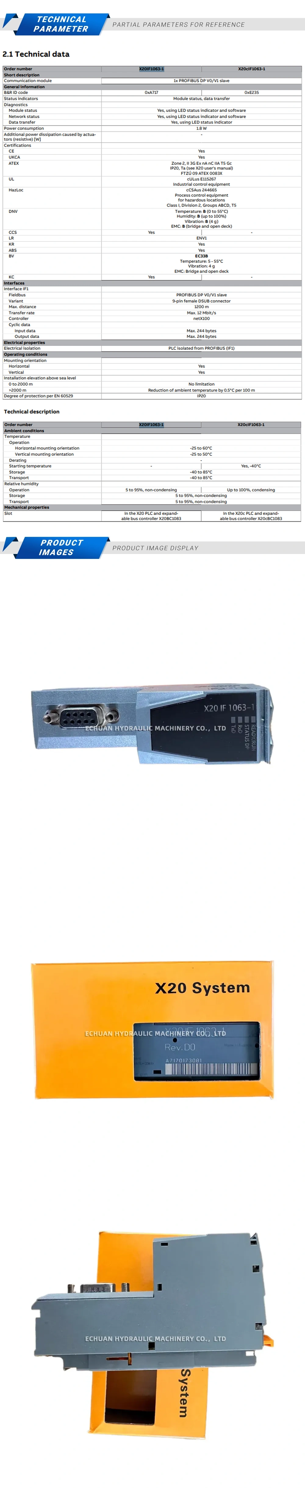 B&R X20IF1063-1 Description