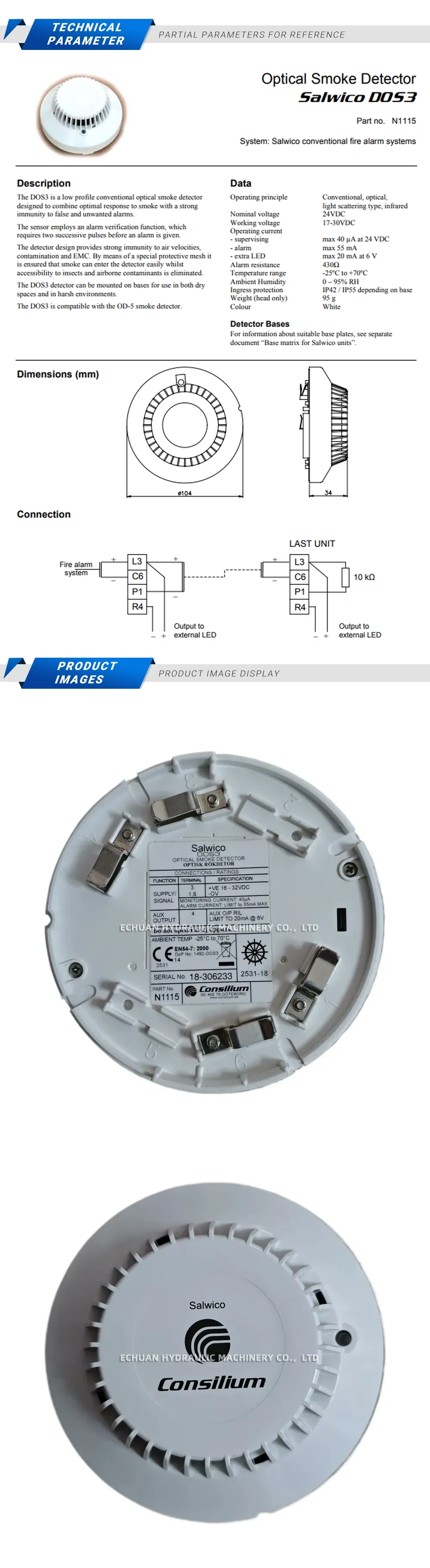Consilium DOS3 Optical Smoke Detector Description