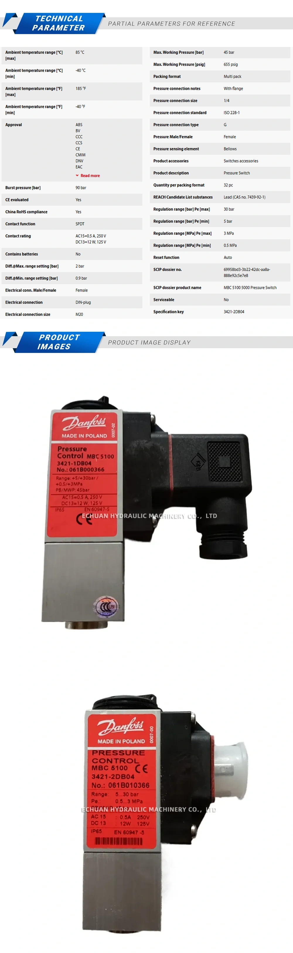 Danfoss MBC 5100 3421-2DB04 061B010366 Description