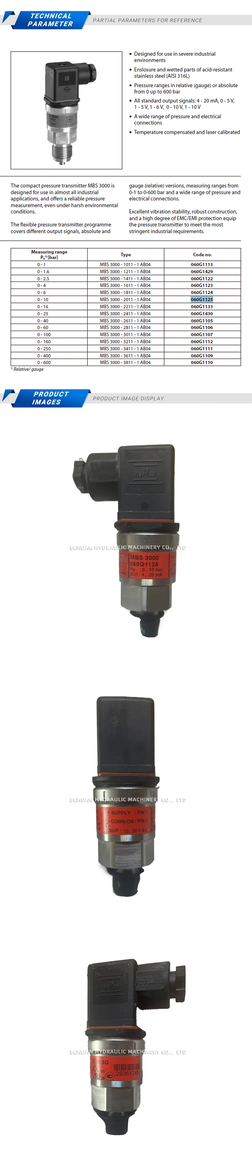 Danfoss MBS3000 060G1125 Description