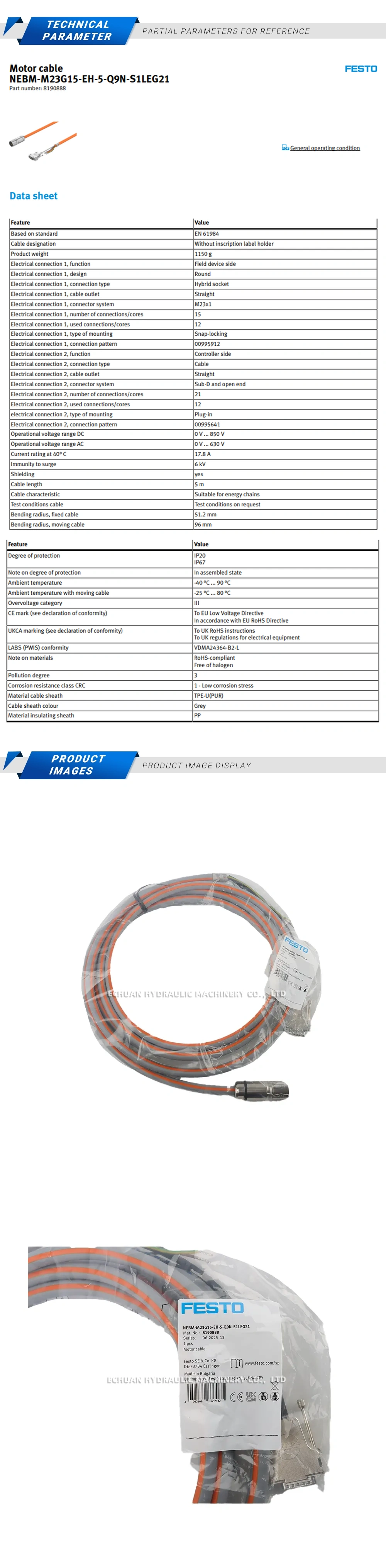 Festo NEBM-M23G15-EH-5-Q9N-S1LEG21 8190888 Description