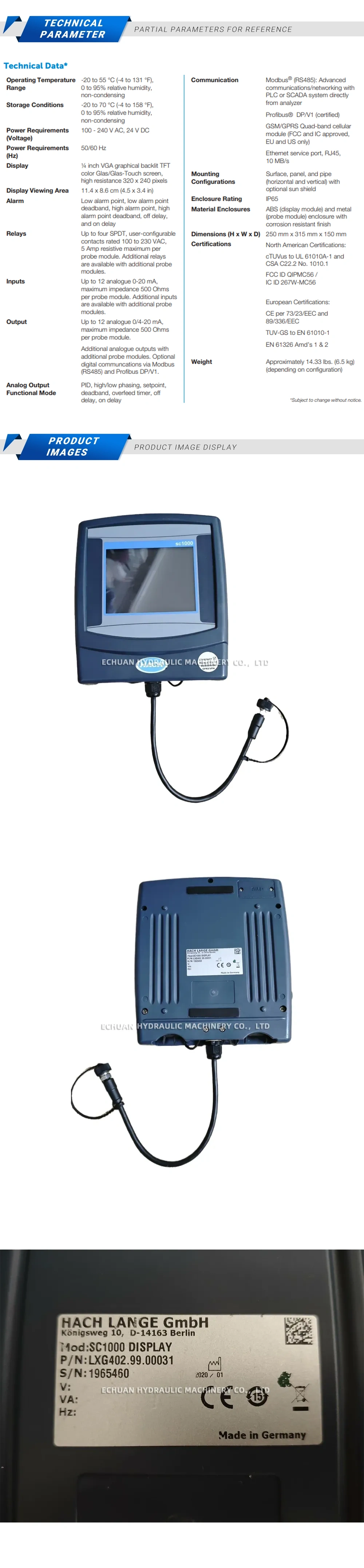 Hach SC1000 Description