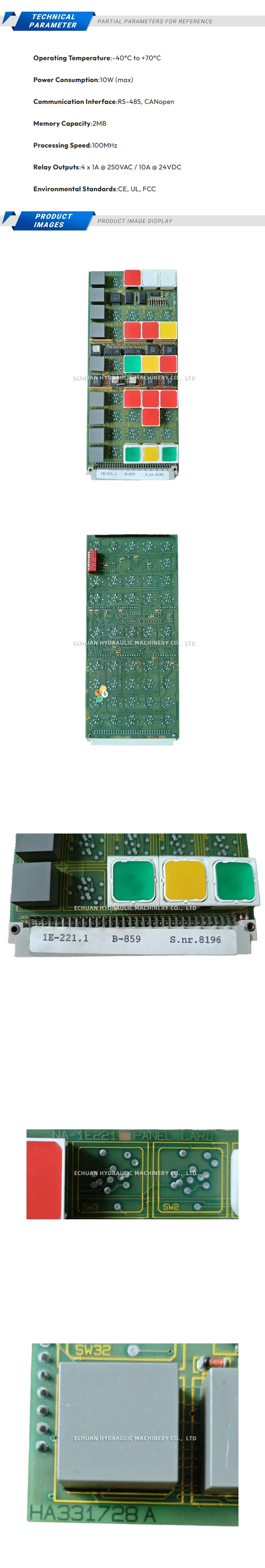 Kongsberg 1E221.1 Panel Card Description