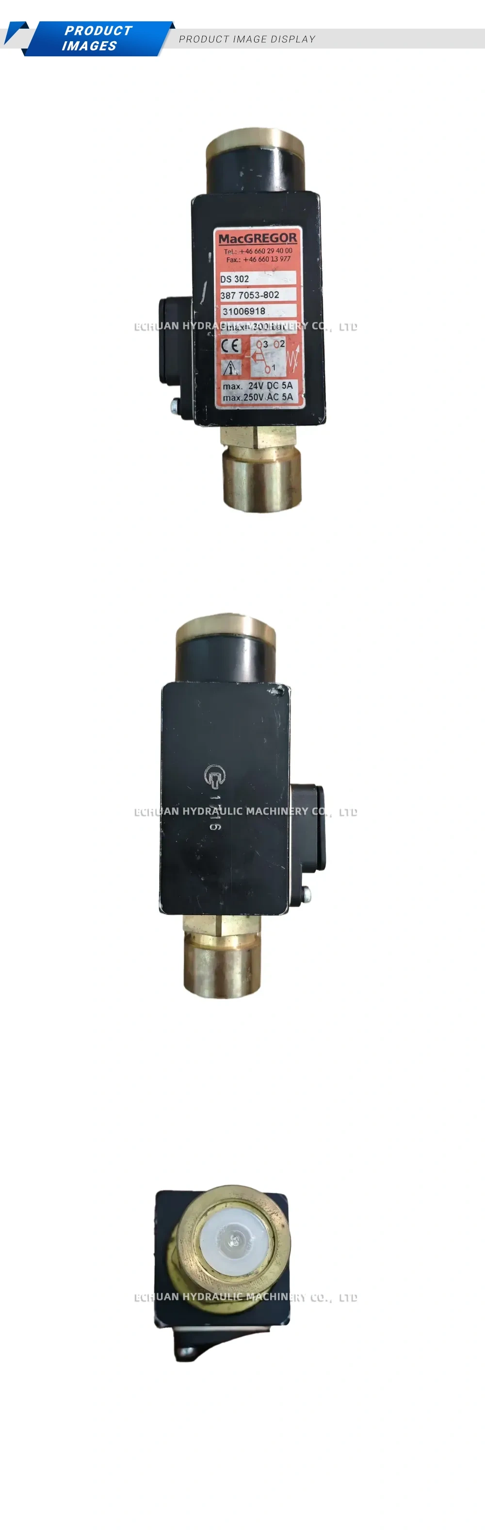 MacGREGOR DS 302 3877053-802 Pressure Sensor Description