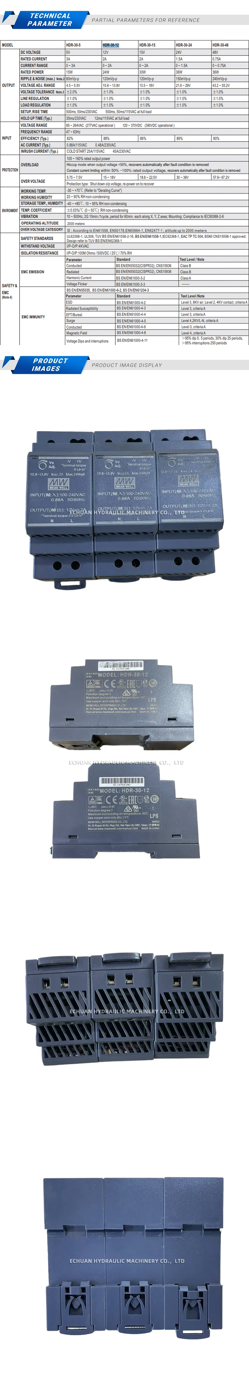 Meanwell HDR-30-12 Description