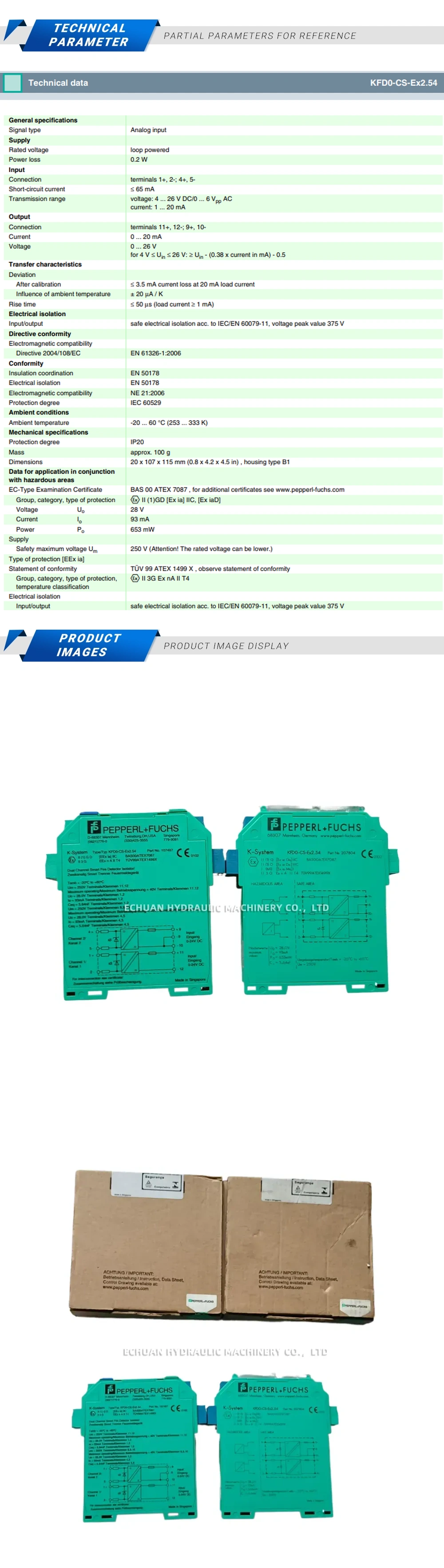 Pepperl+Fuchs KFDO-CS-Ex2.54 Description