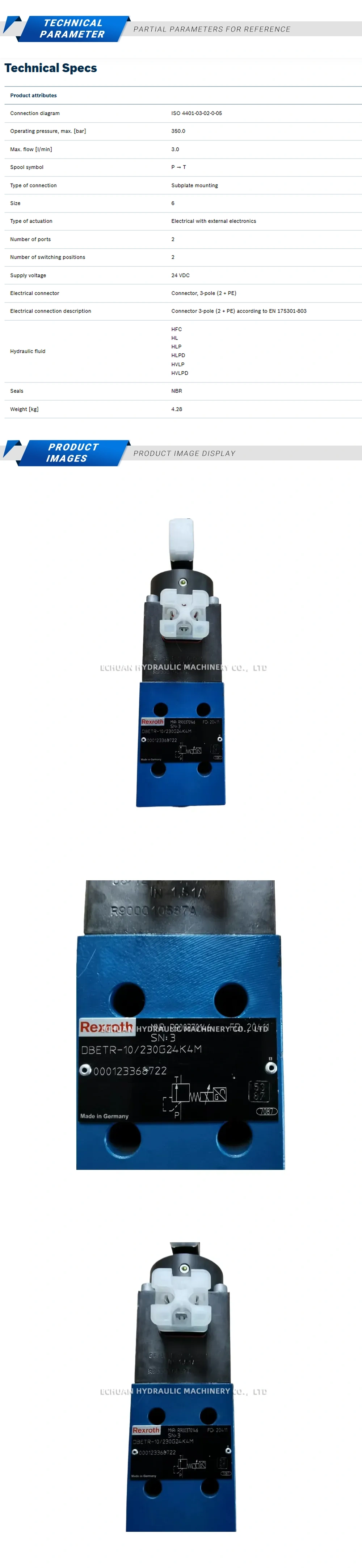 Rexroth R900370146 DBETR-10/230G24K4M Description