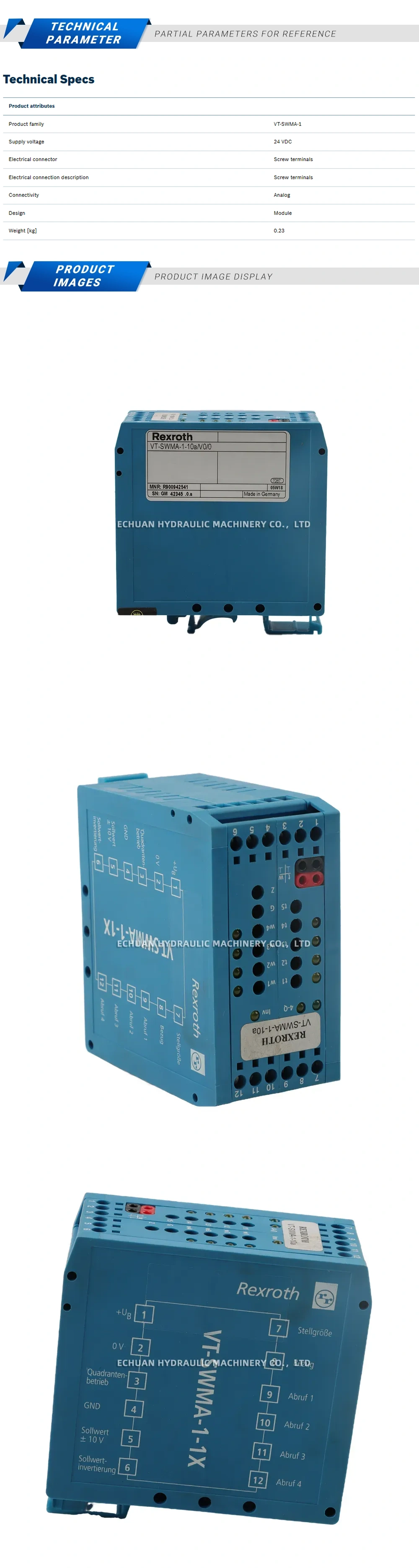 Rexroth R900942541 VT-SWMA-1-10a/V0/0 Description