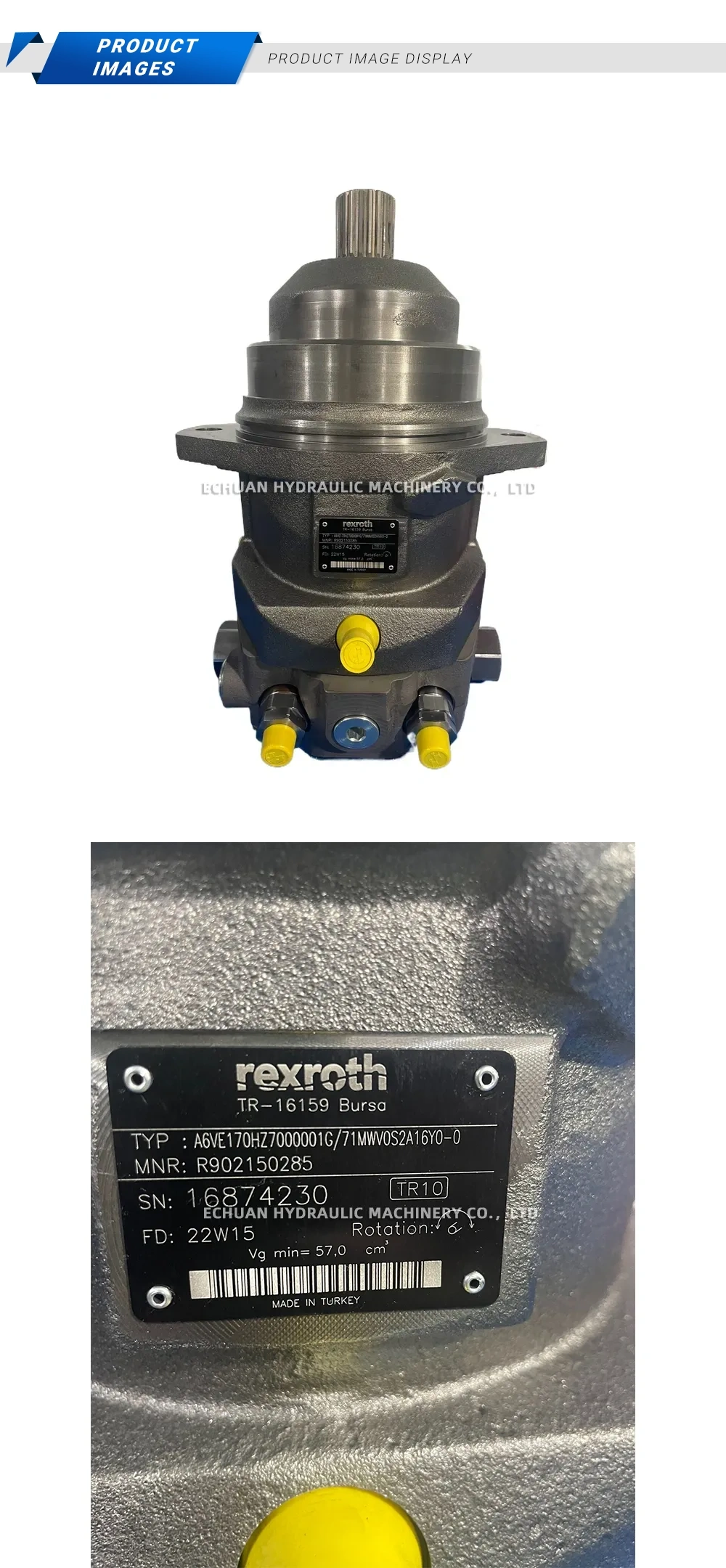 Rexroth R902150285 A6VE170HZ7000001G/71MWV0S2A16Y0-0 Description