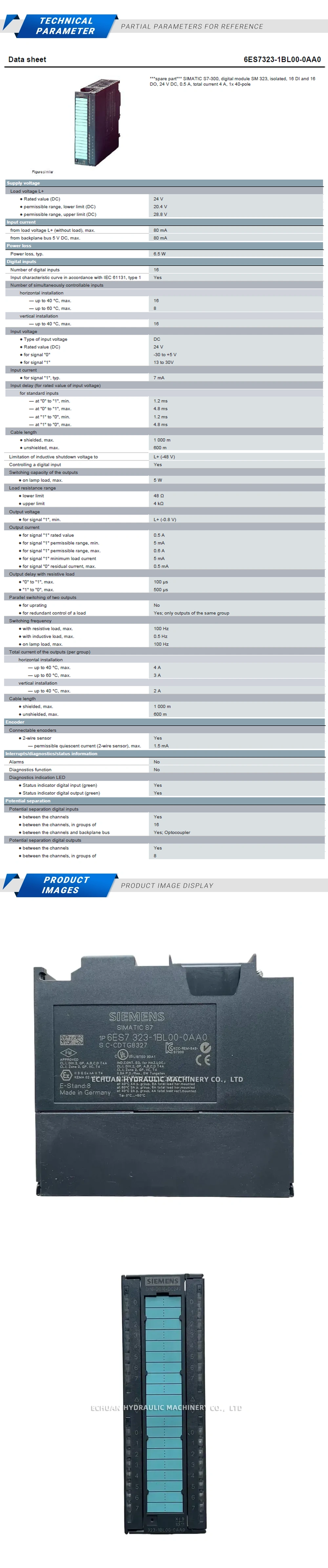 Siemens 6ES7 323-1BL00-0AA0 Description