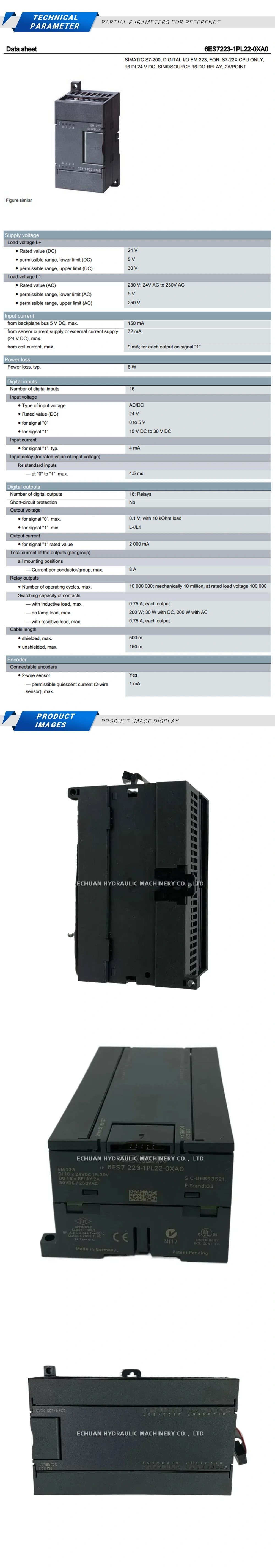 Siemens 6ES7223-1PL22-0XA0 Description