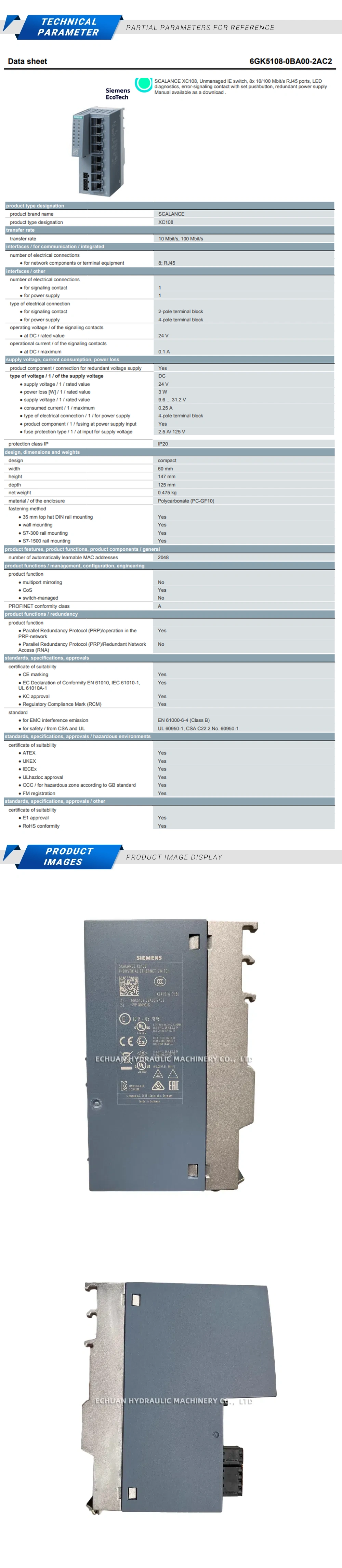 Siemens 6GK5108-0BA00-2AC2 Description