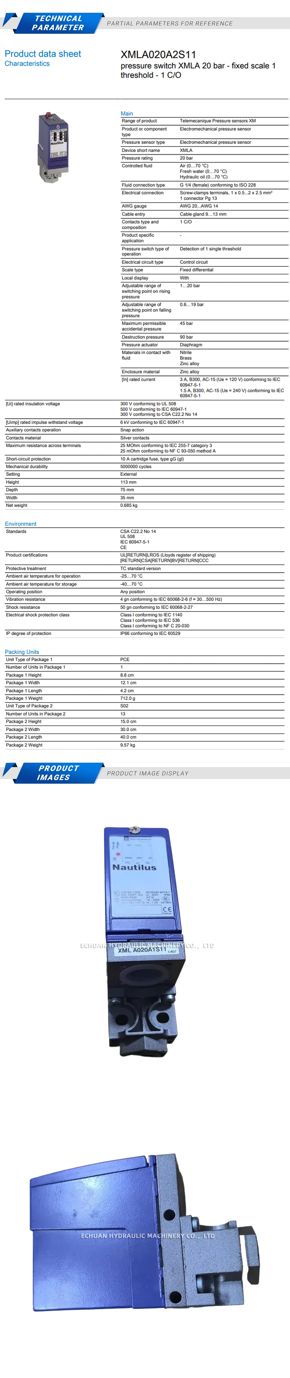 Telemecanique XMLA020A1S11 Description