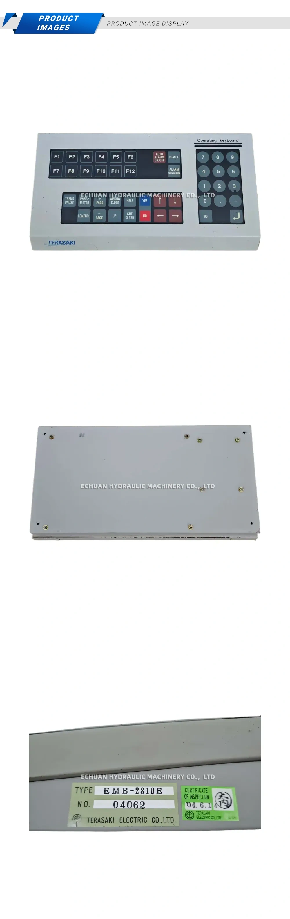 Terasaki EMB-2810E Operating Keyboard Description