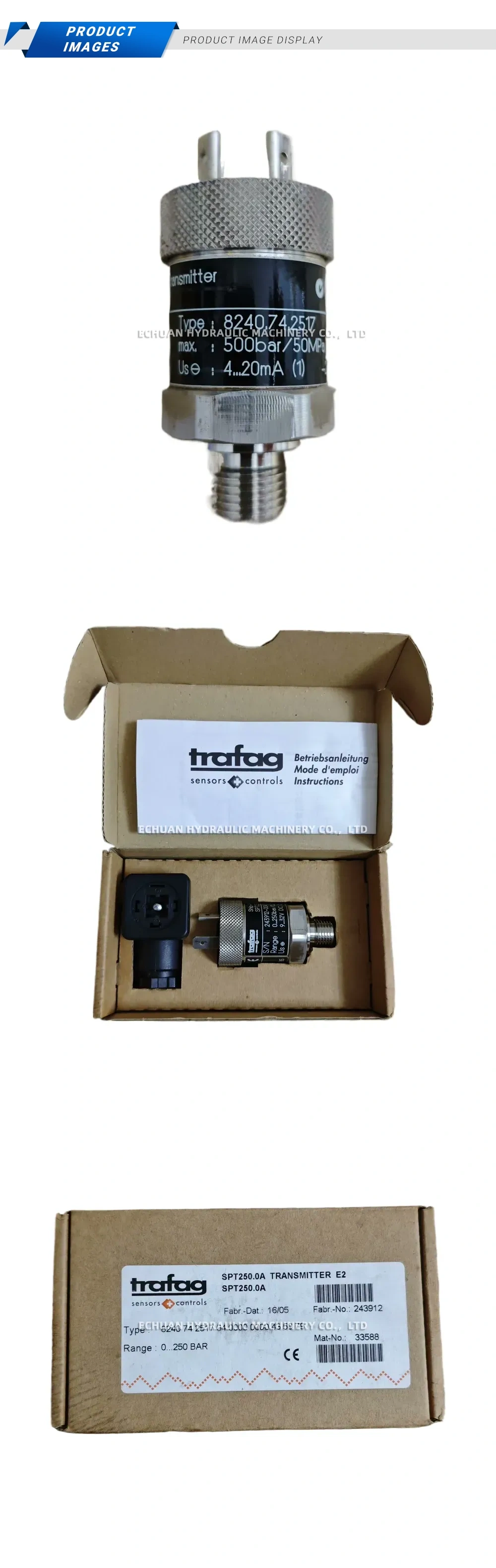 Trafag 8240 74 2517 04 0000 0000 43 58 79 Pressure Sensor Description