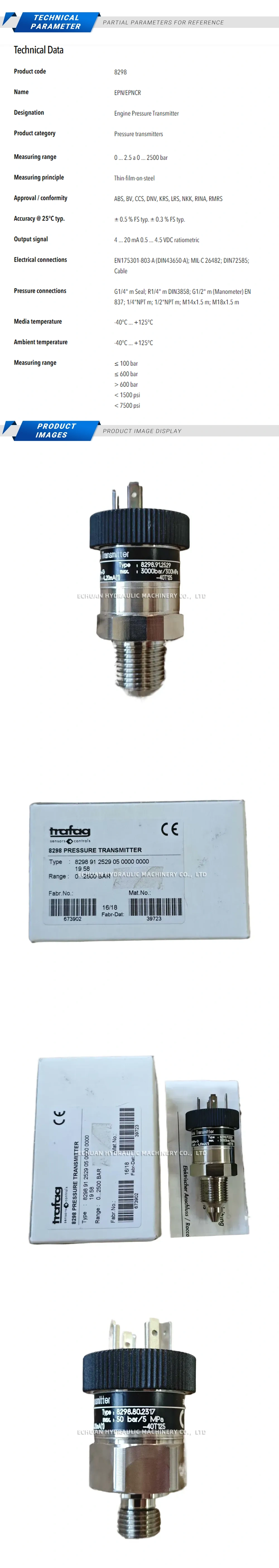 Trafag 8298.91.2529 Pressure Sensor Description