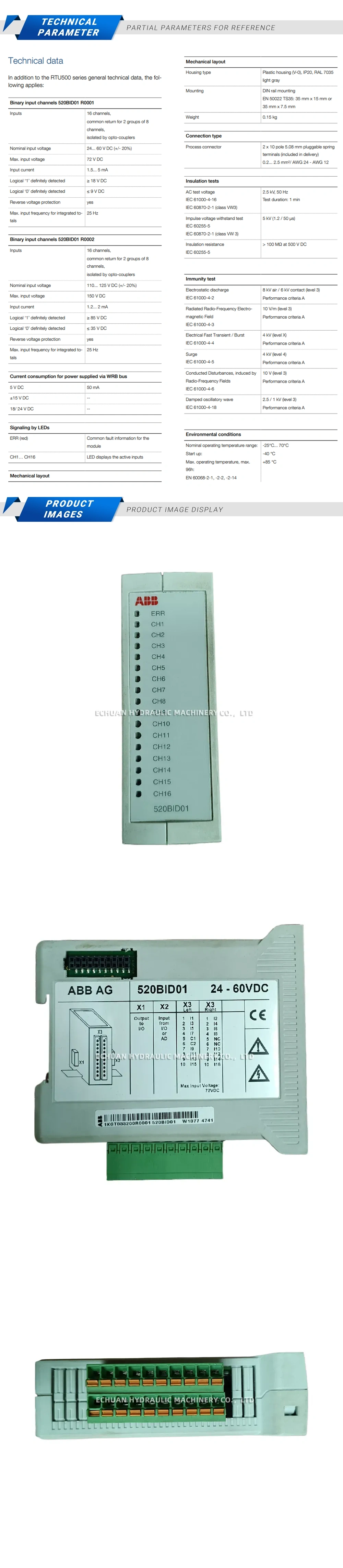 ABB 520BID01 1KGT033200R0001 Description